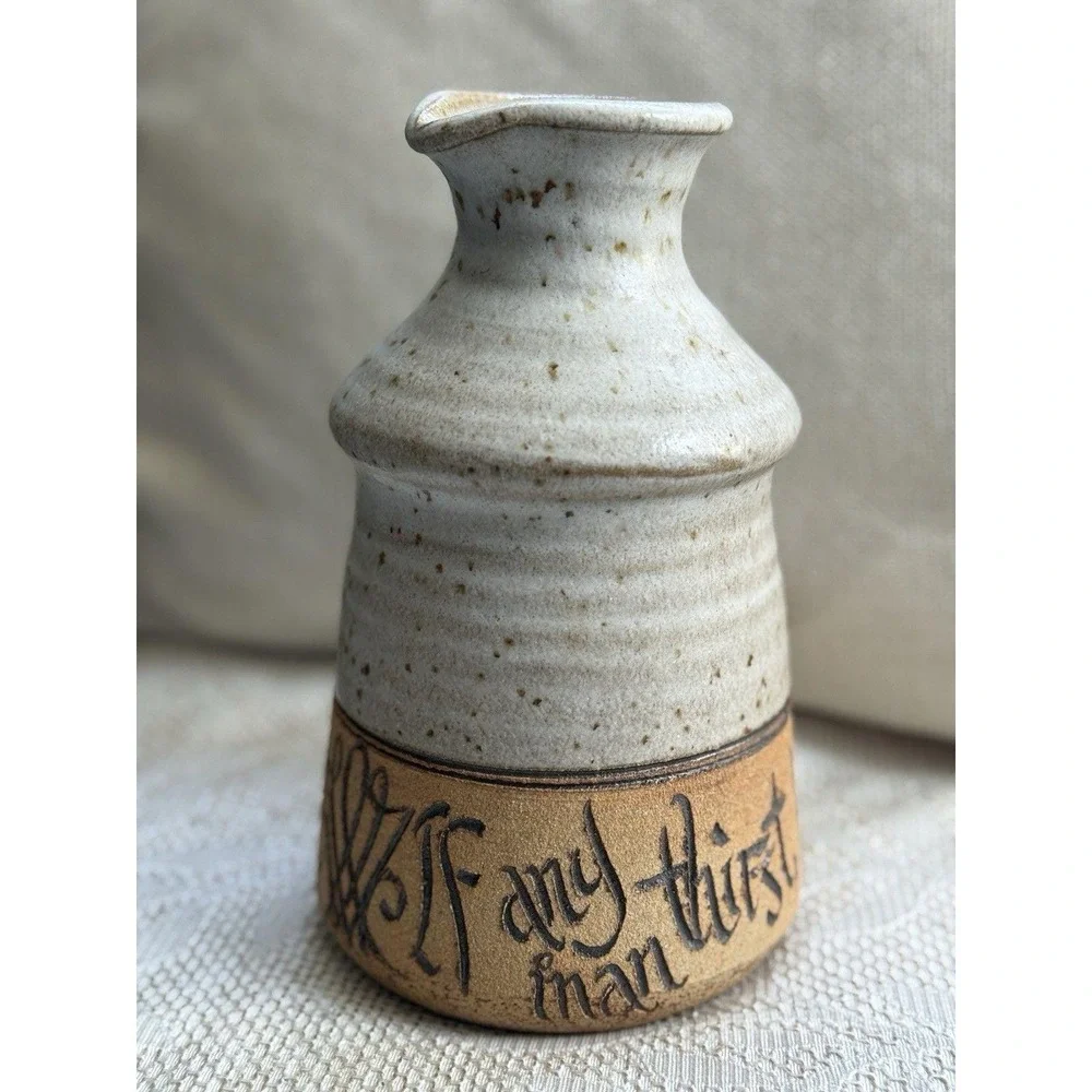 Vtg 70's Artisan Studio Pottery Ewer Pitcher 